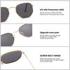 Vintage Metal Geometric Round Frame Fashion Classical Sunglasses For Vacation Lens Uv400 Men Women Hexagon Shades