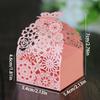 50pcs Party Favor Boxes Laser Cut Gift Box Pink Wedding Treat Boxes Party Favor Box Packaging Box