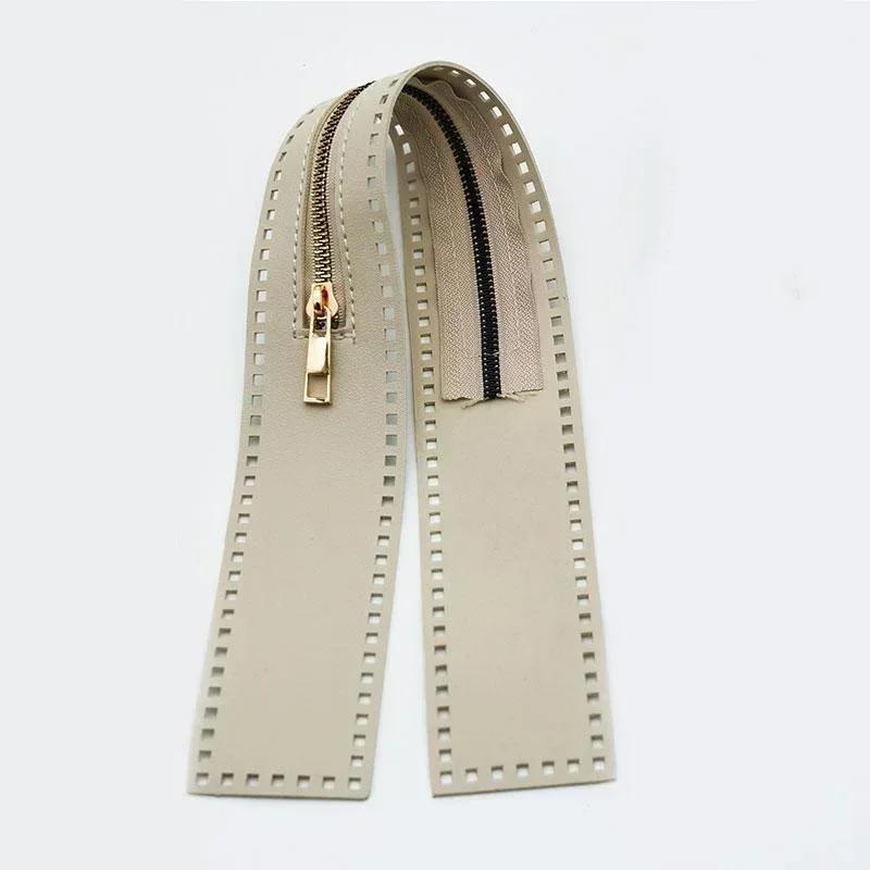 1 Stück DIY Reißverschluss für gewebte Tasche Hardware PU-Leder Reißverschluss Nähzubehör 55cm Metallreißverschluss für Kleidung Zubehör