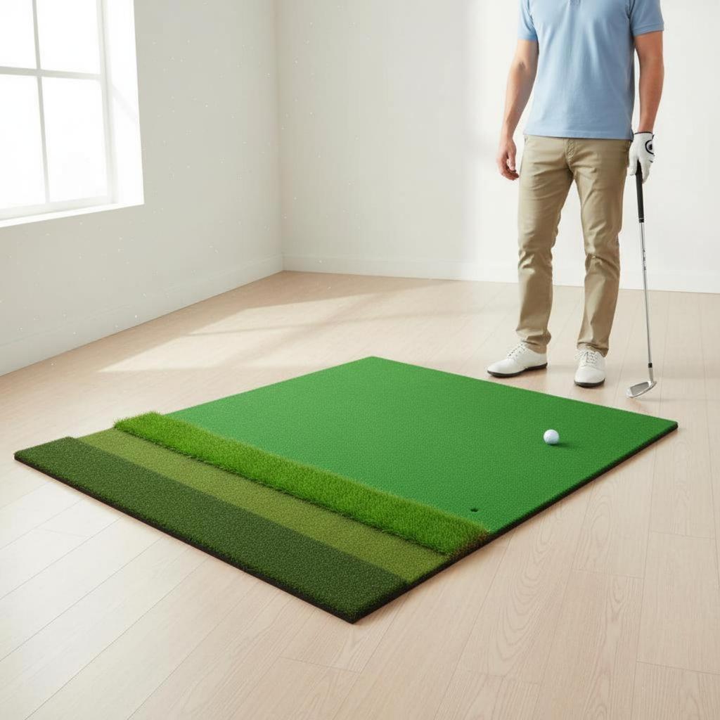 Foam Grass Golf Mat Practice Tool Portable Hitting ShockAbsorbing for Golfers Doublegrass