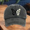 Ladies' Adjustable Baseball Cap with Butterfly and Daisy Floral Print, Soft, Breathable, Fashionable and Casual Headwear To Wear