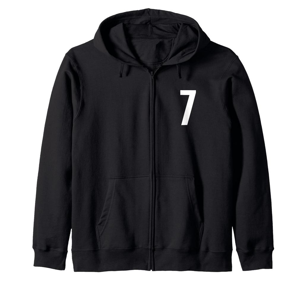 Numéro Sept #7 Uniforme d'équipe sportive Anniversaire Sweat à capuche 7 zips