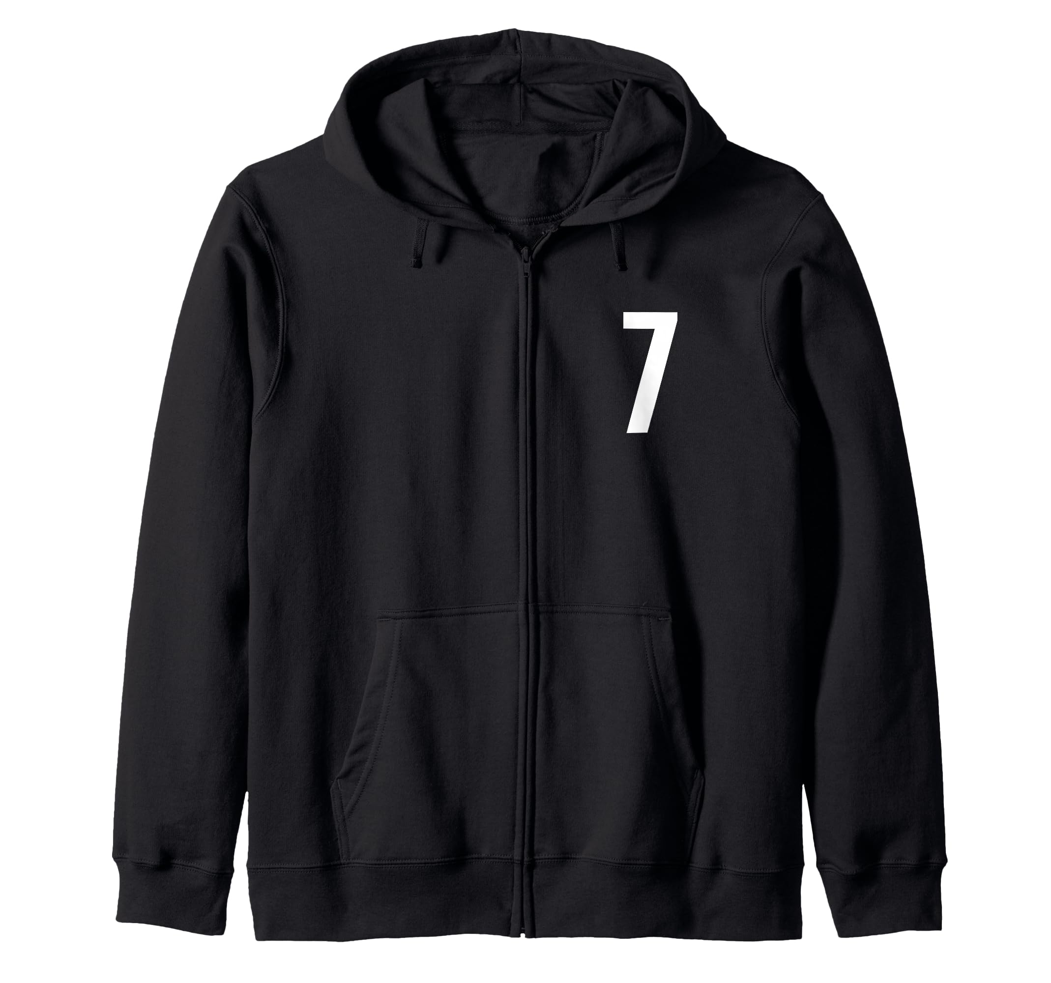 

Number Seven #7 Sports Team Uniform Birthday 7 Zip Hoodie