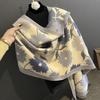 Sunflower Pattern Autumn and Winter New Imitation Cashmere Scarf for Women Warm and Thickened  Versatile Long Shawl and Scarf