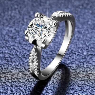 S925 Sterling Silver Ring Holder 1ct Moissanite Ring Engagement Ring Wedding Ring Gift for Girlfriend