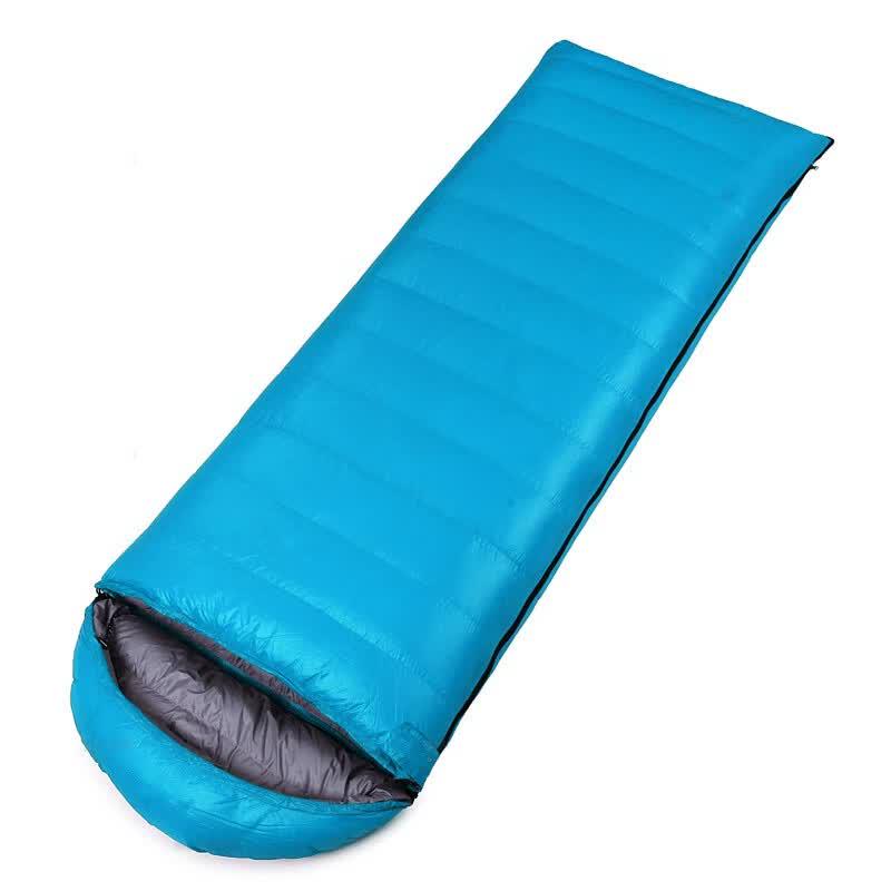 Li Shen Outdoor Camping Warm Spliceable Hooded Envelope Sleeping Bag for Adults 1000g небесно-голубой