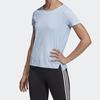 Adidas Training Round Neck Short Sleeve T-Shirt Women Tops Bright-Blue FL8567