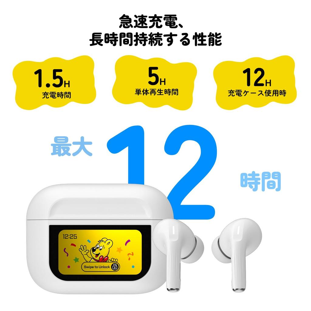 Haribo Bluetooth 13mm Dynamic Touch IPX4 Gummy Bear Design Noise-Canceling Earphones, 5.4, Drivers, Screen, Waterproof, (YELLOW)