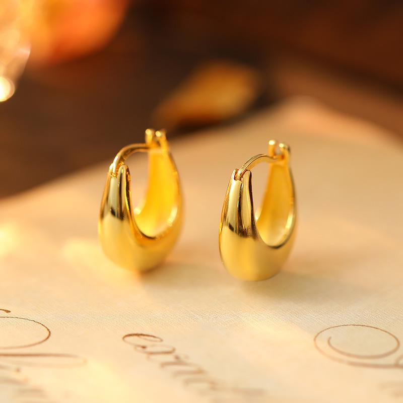 

Серьги-пусеты из серебра 925 пробы в форме подковы - стиль корейского фэшн-блогера 925 Silver