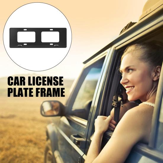 Aluminum Alloy License Plate Frame with Screws Universal Easy To Install Car Front Rear License Plate Holder