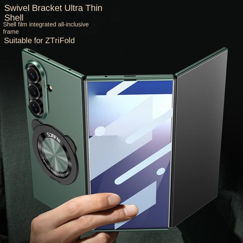 Pro Samsung Galaxy Z TriFold celoplošný kryt na telefon, s magnetickým stojánkem, integrovaným pouzdrem a fólií