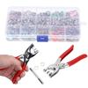 804Pcs Snap Fasteners Kit Sewing Button Punching Machine Hand Pressing Pliers Tools 9.5mm