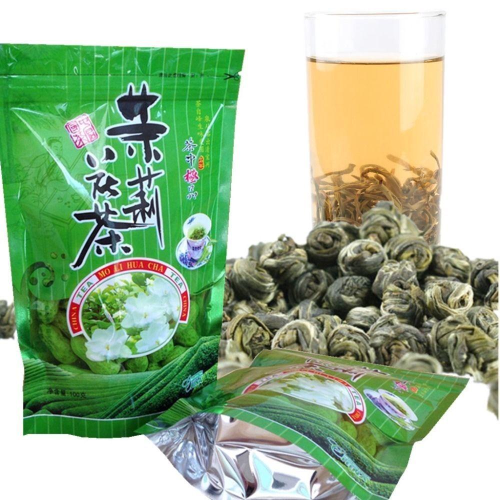 100g Jasmine Green Tea Organic Pearl Loose Leaf Chinese Flower Fragrant