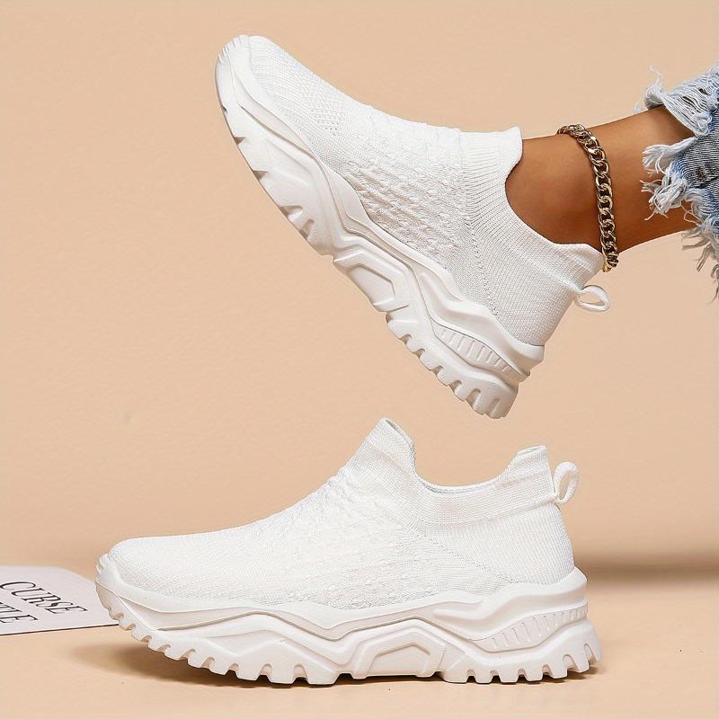 Sportovní dámské boty větší velikosti Prodyšné Flyknit Ponožky Boty One Foot Třmen Mokasíny