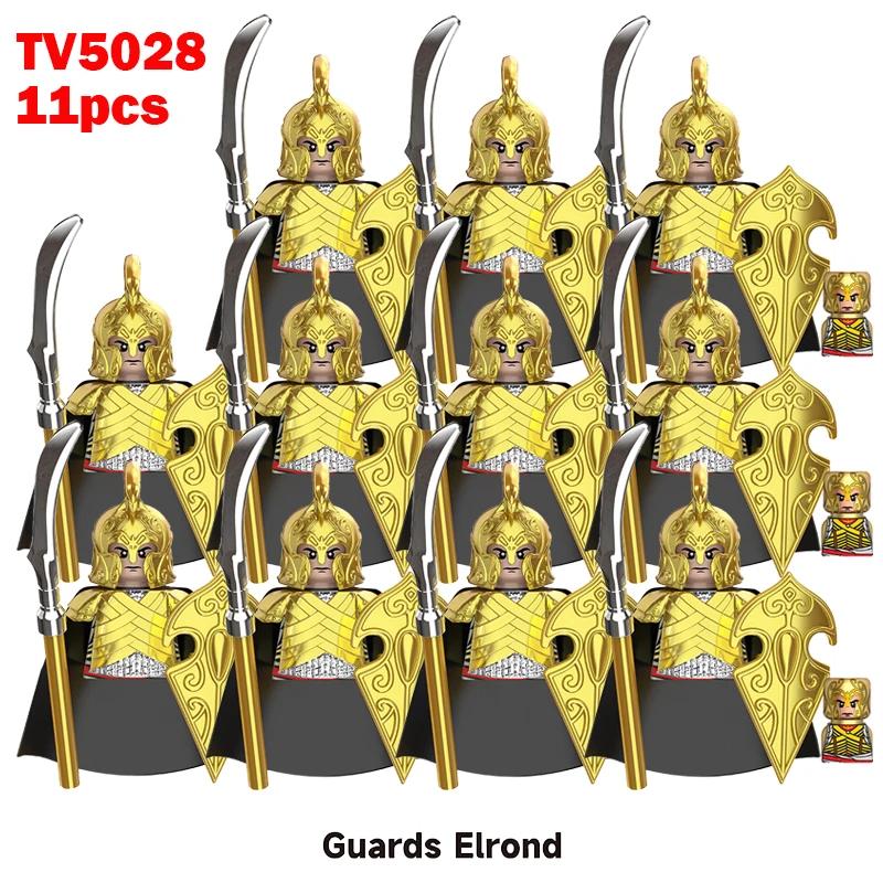 11pcs Medieval Elf Figures Orc Army Soldiers Vargr Raider Knights Building Blocks Bricks DIY Assemble War Toy Gifts for Kids Boy