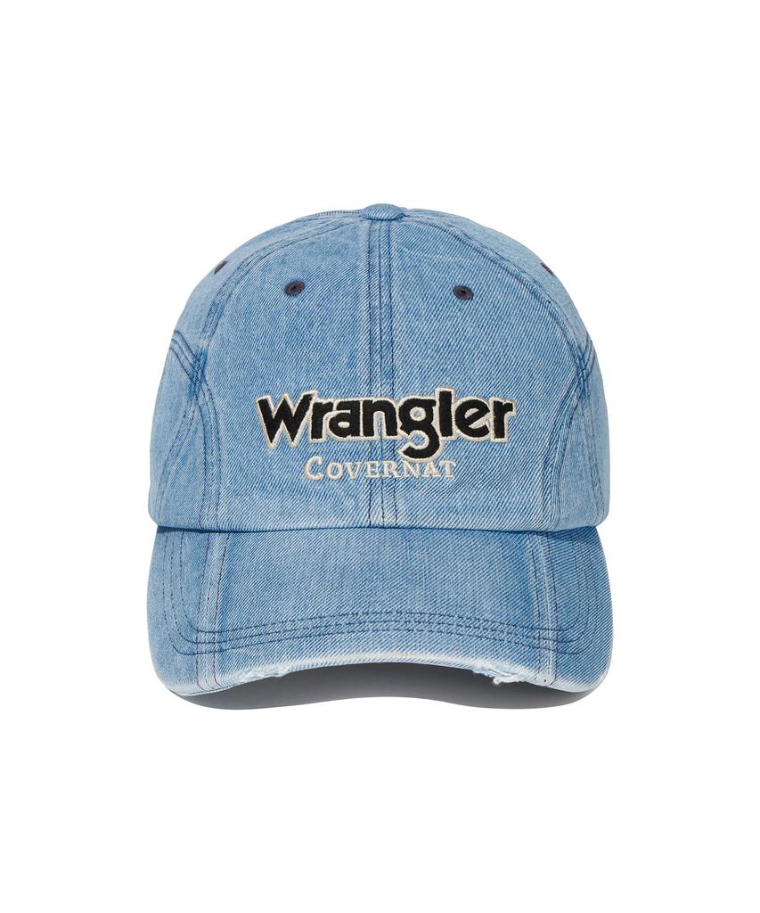 COVERNAT [Covernat X Wrangler] Logo Denim Washed Ball Cap Sky Blue