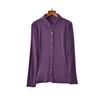 Yu Yue 2025 Versatile Mulberry Silk Long Sleeve Lapel Cardigan Shirt