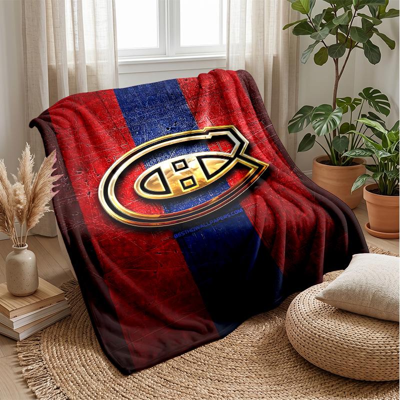 Coperta in Pile Flanella Montreal Canadiens Coperta Calda e Accogliente per Divano Letto Viaggio Uso Stagionale