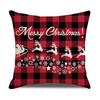 Roter Karomuster Weihnachts-Kissenbezug Leinen Sofa Kissenbezug Büro Kissenbezug Neuer Stil