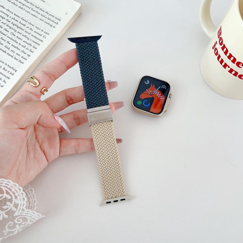 Colorful Elastic Nylon Band for Apple Watch (9, S10, SE, 8, 7, 6, 5)