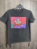 (Black) Halloween Cartoon Skeleton Couch Parody Gag T-Shirt Medium Unisex T-Shirt