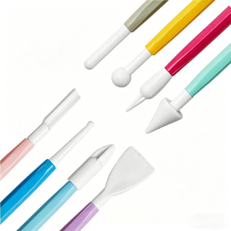 8-Piece Children's Soft Pottery & Clay Sculpting Set with Double-Ended Embossing Tools for Cake and Chocolate Carving.
