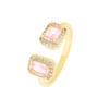 Geometric Colored Zircon Square Ring - Women's Niche Cold Fashion