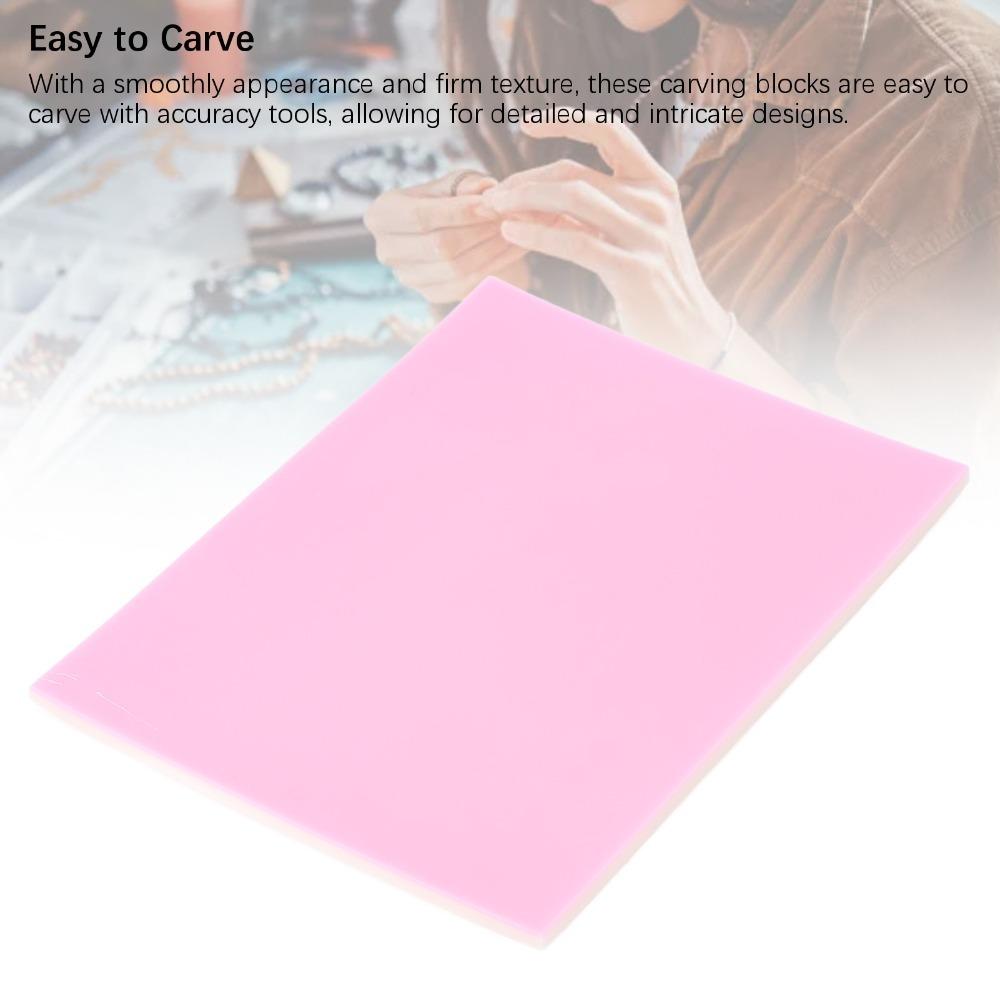 Pink White Rubber Carving Block Adhesive Sheet Rubber Engraving Block  Laser Engraving Machine