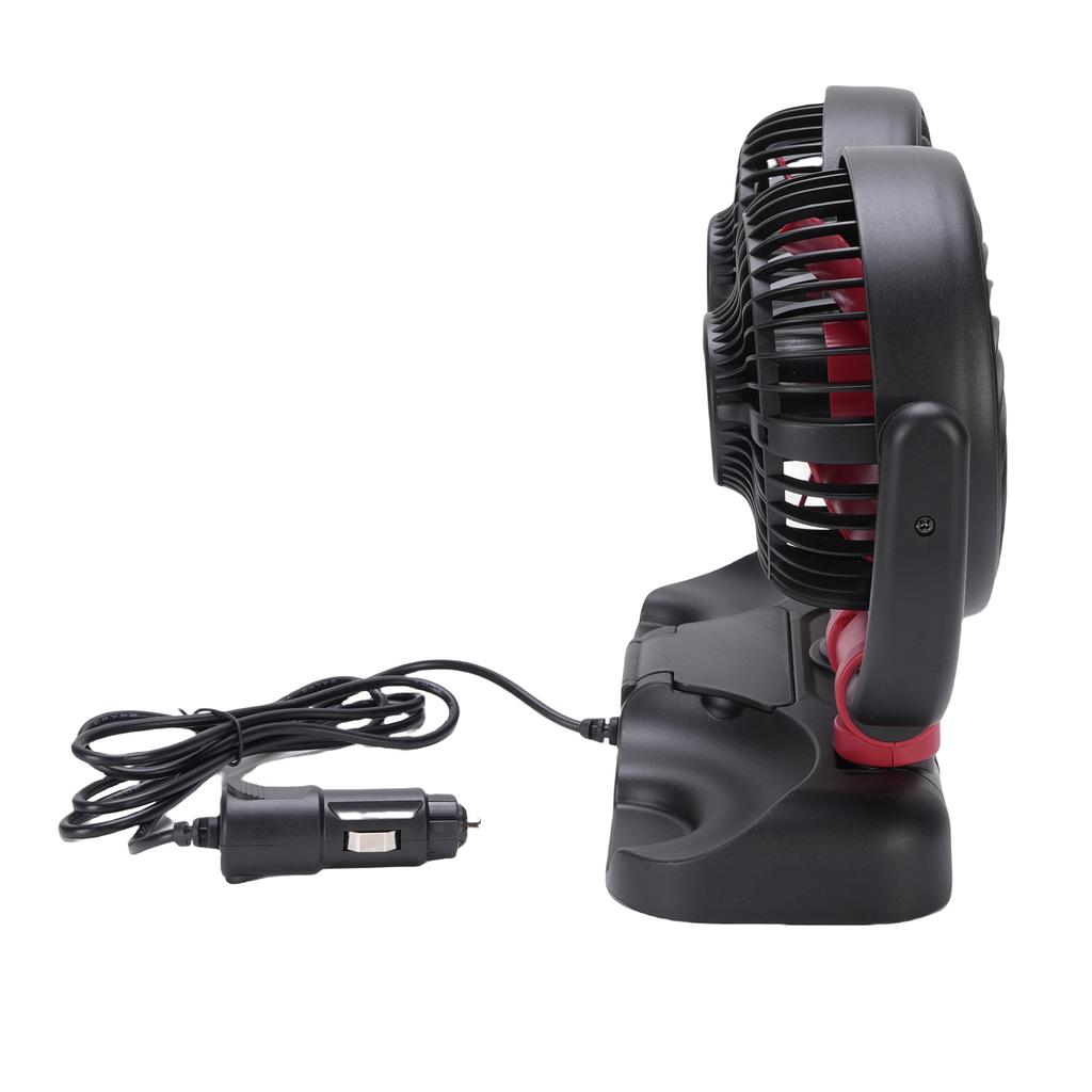 Autoventilatoren 2 Geschwindigkeiten einstellbar Leise Tragbare Kühlung Doppelkopf Drehbar Fahrzeug Elektrischer Ventilator für