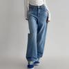 Neuheiten Offener Schnitt Boyfriend-Passform Cutout Weite Hosen Zerrissener Denim