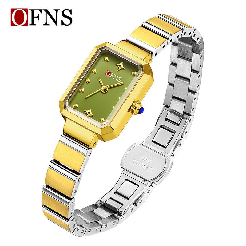 Oufanny Women's Simple Square Dial Quartz Wristwatch – Korean Style, Light Luxury for Ladies & Students