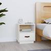 Day and Night - Day and Night Solid White Pine Wood Bedside Table 40x34x45 Cm