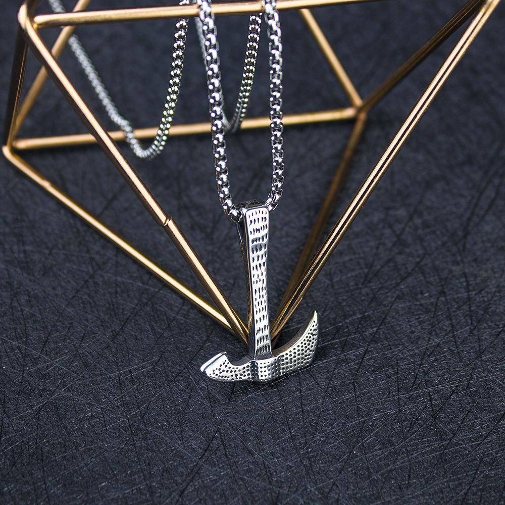 Popular and Fashionable Titanium Steel Casting Domineering Axe Pendant Necklace, Retro Punk Jewelry