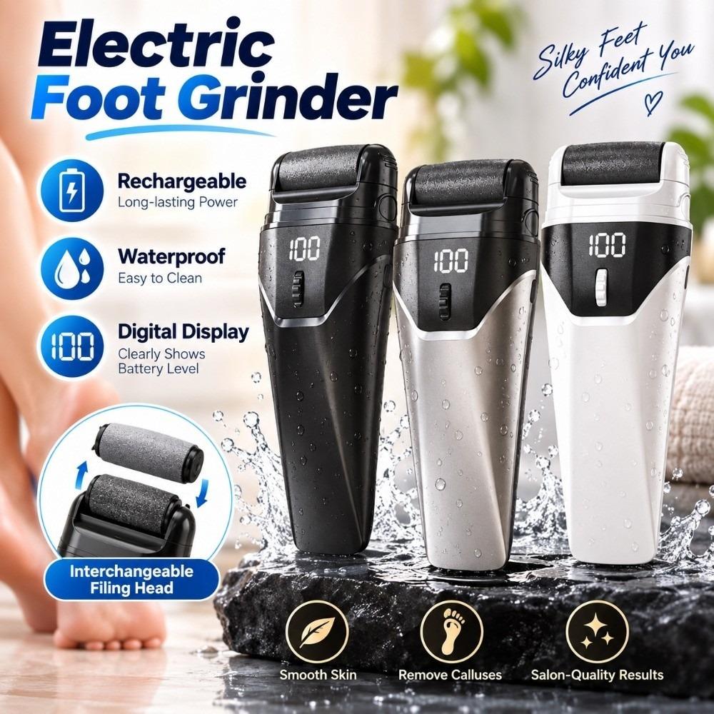 Digital Display Electric Foot Grinder Rechargeable Foot Care Machine Removing Dead Skin