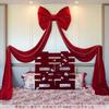 Oversized Christmas Giant Bow Handcrafted Ribbon Wall Decor Creative Large Bow Backdrop  Room Decor