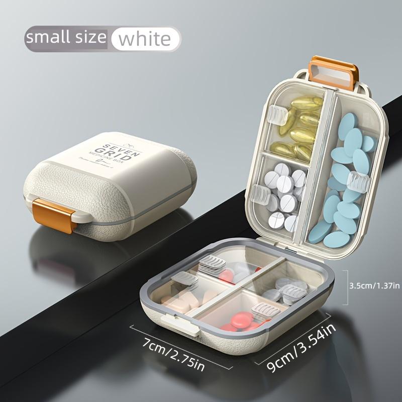 1PC 7-day Medicine Box with Orange Handle - Large Capacity, Dustproof and Moisture-proof Vitamin and Medicine Storage Box Polypropylene Material