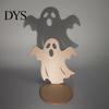 Split Bracket Candle Holder Halloween Ghost Shadow Candles Holder, Spooky Wooden Candlestick Decoration, Funny Party Props Vintage Tea Light Stand for