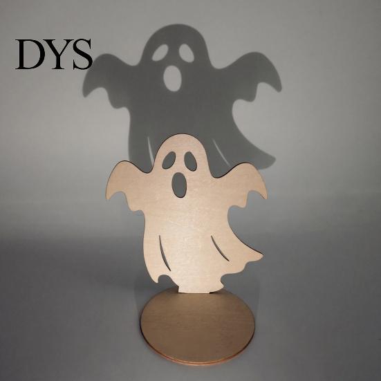 Split Bracket Candle Holder Halloween Ghost Shadow Candles Holder, Spooky Wooden Candlestick Decoration, Funny Party Props Vintage Tea Light Stand for