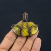 Bumblebee Jasper Pendant, 999 Copper Wire Wrapped Gemstone Jewelry, Handmade Pendant, For Mother Day