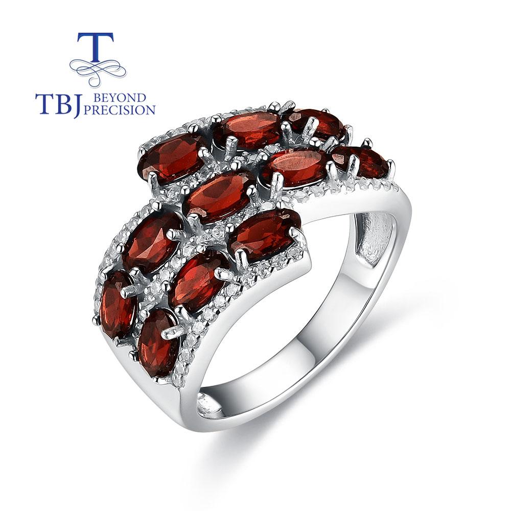 

2022 Новый классический дизайн натуральный гранат овальные серьги с драгоценными камнями 3*5 мм стерлингового серебра 925 пробы изысканные ювелирные изделия для женщин us ring size 8#