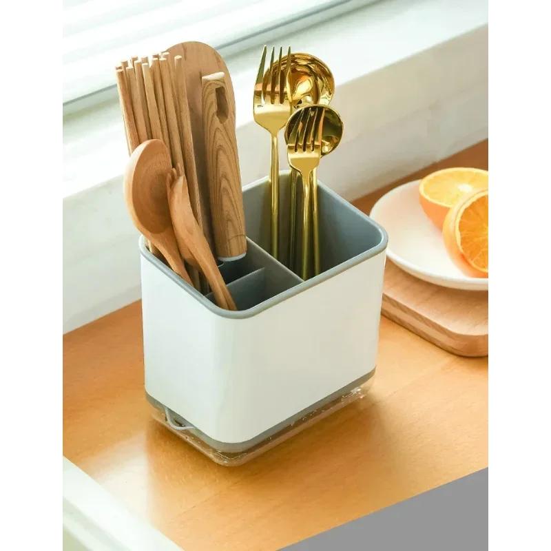 Multifunctional Chopstick Spoon Fork Storage Rack Kitchen Drainage Holder Organizer for Utensils Kitchen Accessories
