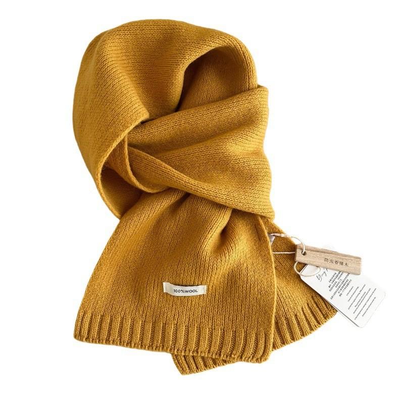 Autumn and winter new Australian 111 pure scarf women's solid color versatile warm knitted scarf light luxury high sense