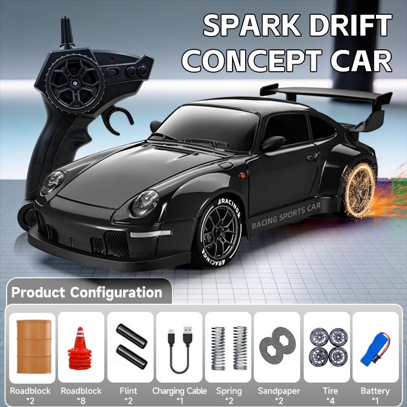 1: 24 RC Remote Control Car 4WD High-speed Drift Racing Car 2.4G Firelight Remote Control Car children Model Toy Gift