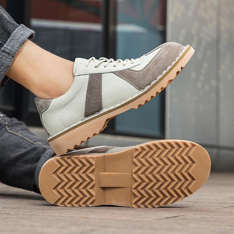 Male Casual Leather Shoes Mens Fashionable Lace Up Flats Shoes Leisure Office Shoes Business Formal Shoes