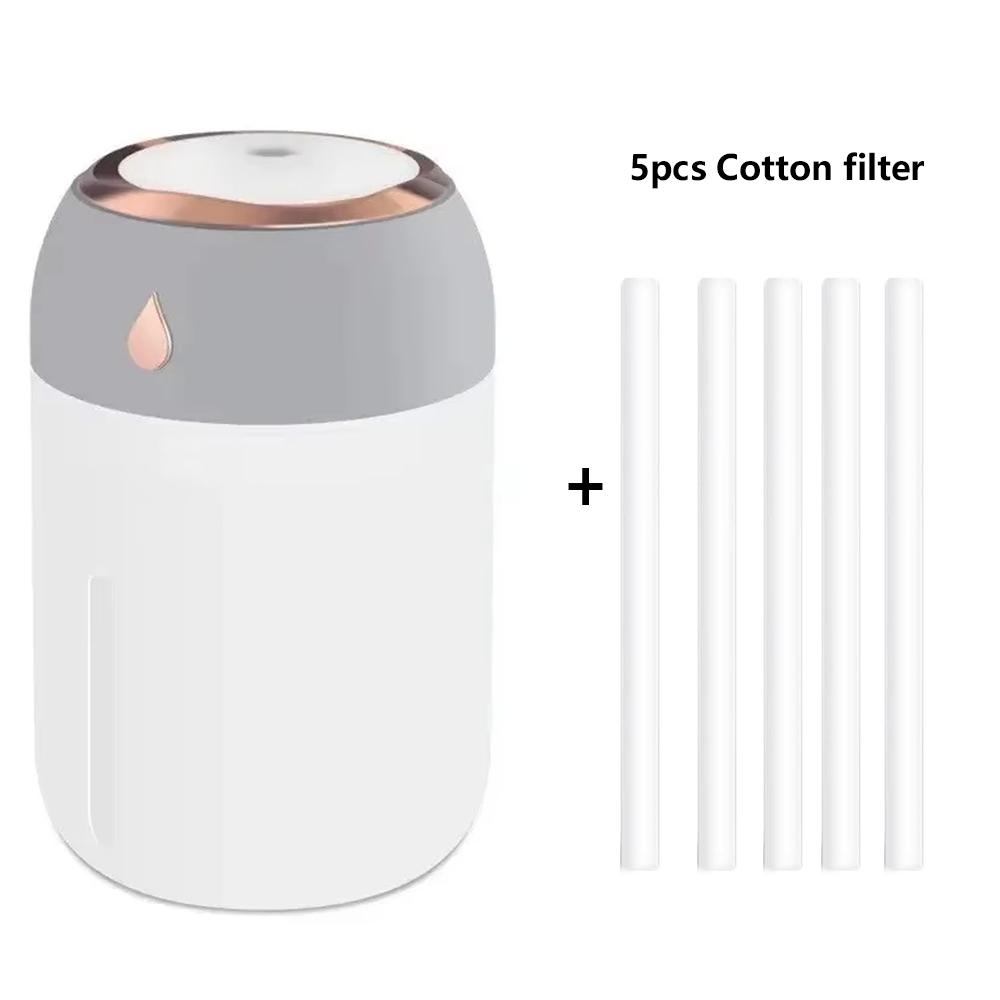 330ml Humidifier with Colorful Light Portable Whisper-Quiet Large Mist Spray USB-Powered Fresh Air for Bedroom Home Car Purifier