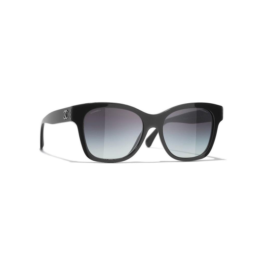 Chanel Vintage Trend Pearl Style Cat Eye Sunglasses Unisex Sunglasses Black CH5482H-1716S6