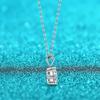 D Color 1 2 3 Carat Moissanite Necklace For Women Six Prong Simulated Diamond Pendant 925 Sterling Silver Wedding Jewelry