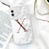 Biały marmur pozłacane litery A-Z modne etui na telefon dla iPhone 11 12 Pro X XR XS Max SE 2020 7 8 Plus odporne na wstrząsy miękkie etui z tpu