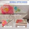 Watercolor Painting Pink Floral Linen Pillowcase Sofa Cushion Cover Home Decoration Can Be For You 40X40 50X50 60X60