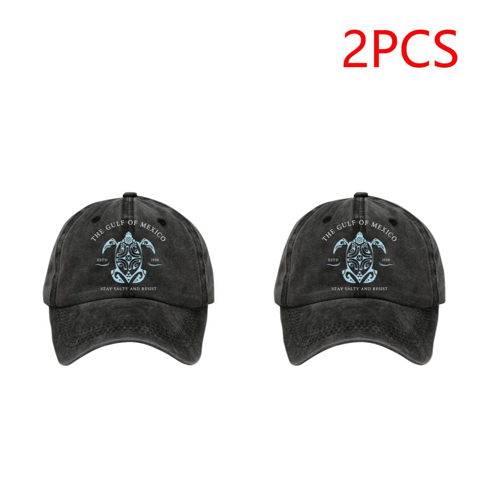 2PCS Washed Cotton Baseball Cap Retro Cotton Hat Adjustable Trucker Hat Plain Cap Outdoor Sports Sun Hat for Men Women Unisex